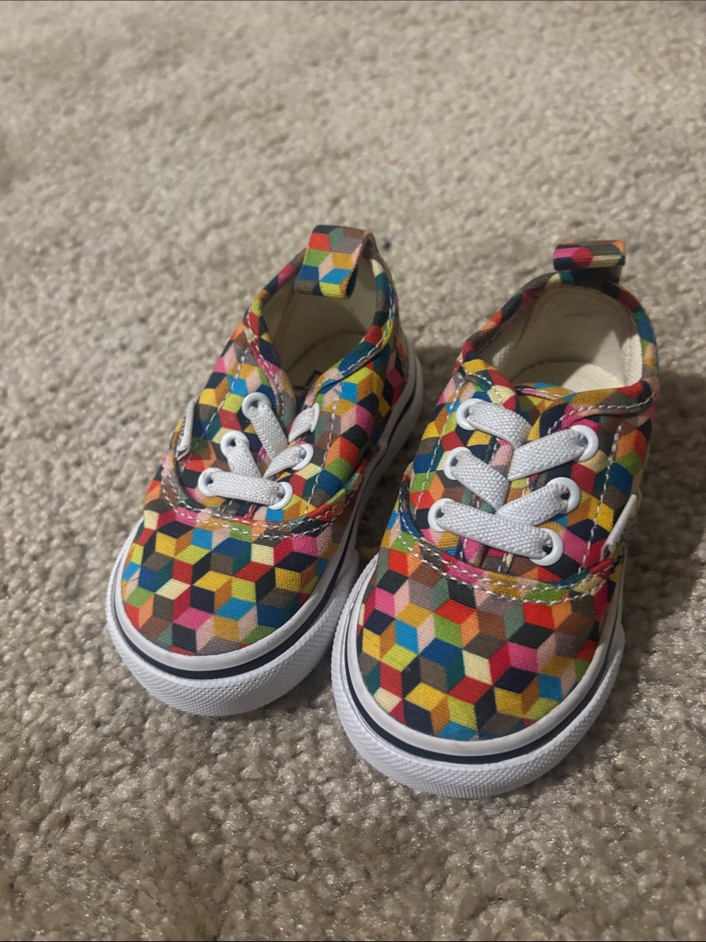 Vans Kids Multicolor Geometric Canvas Sneakers - White Laces